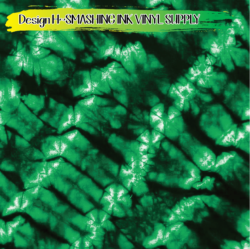 Green Tie Dye ★ Printed Vinyl Sheets | Faux Leather | Laser Safe