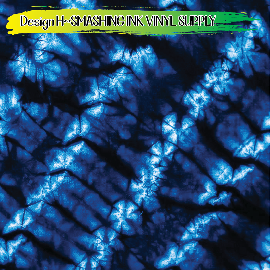Blue Tie Dye ★ Printed Vinyl Sheets | Faux Leather | Laser Safe
