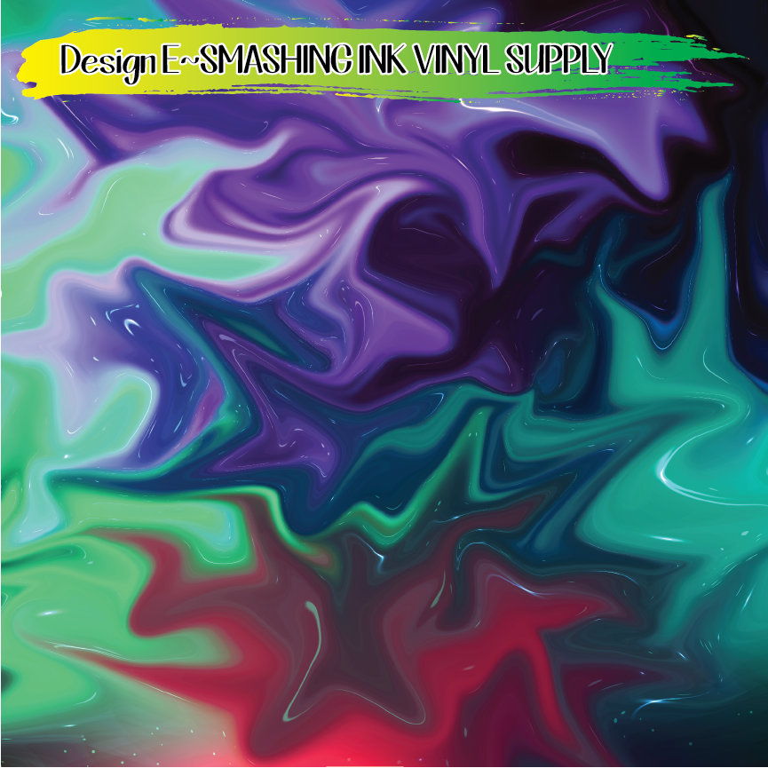 Mulitcolor Swirls ★ Printed Sheets | Faux Leather | Laser Safe