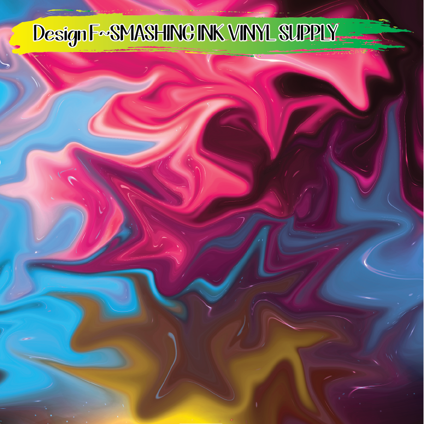 Mulitcolor Swirls ★ Printed Sheets | Faux Leather | Laser Safe