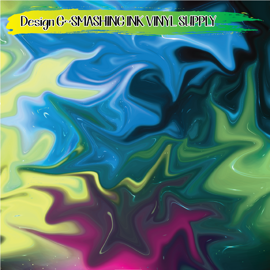 Mulitcolor Swirls ★ Printed Sheets | Faux Leather | Laser Safe