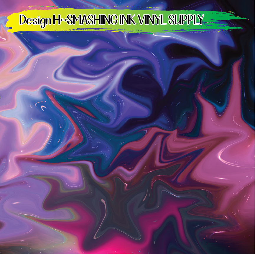 Mulitcolor Swirls ★ Printed Sheets | Faux Leather | Laser Safe