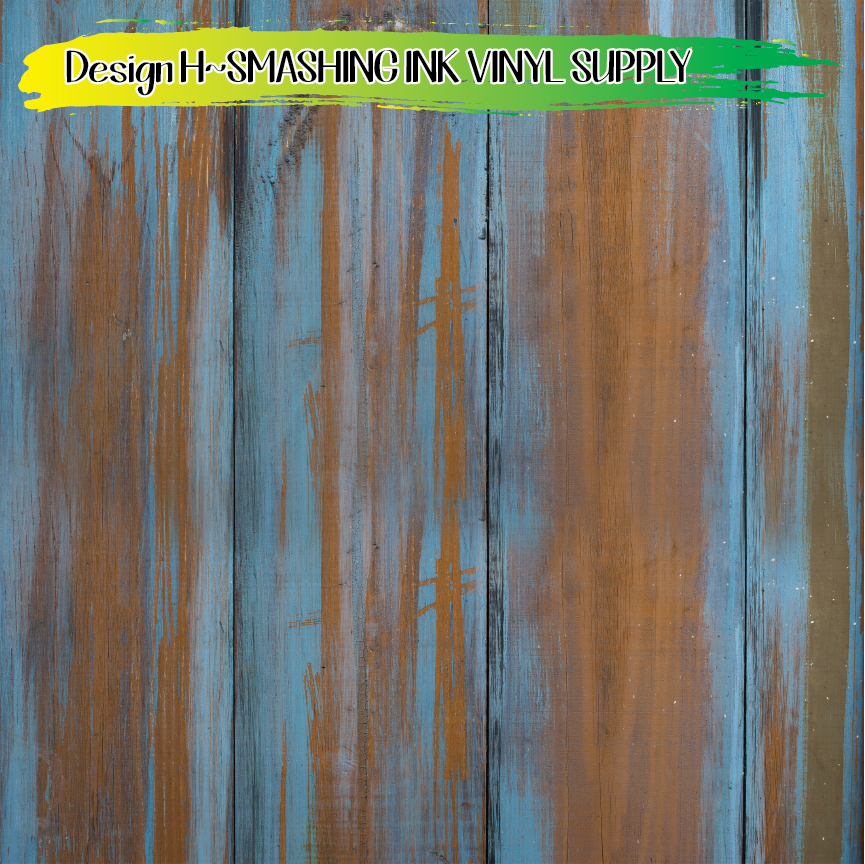 Blue Tinted Wood ★ Printed Vinyl Sheets | Faux Leather | Laser Safe