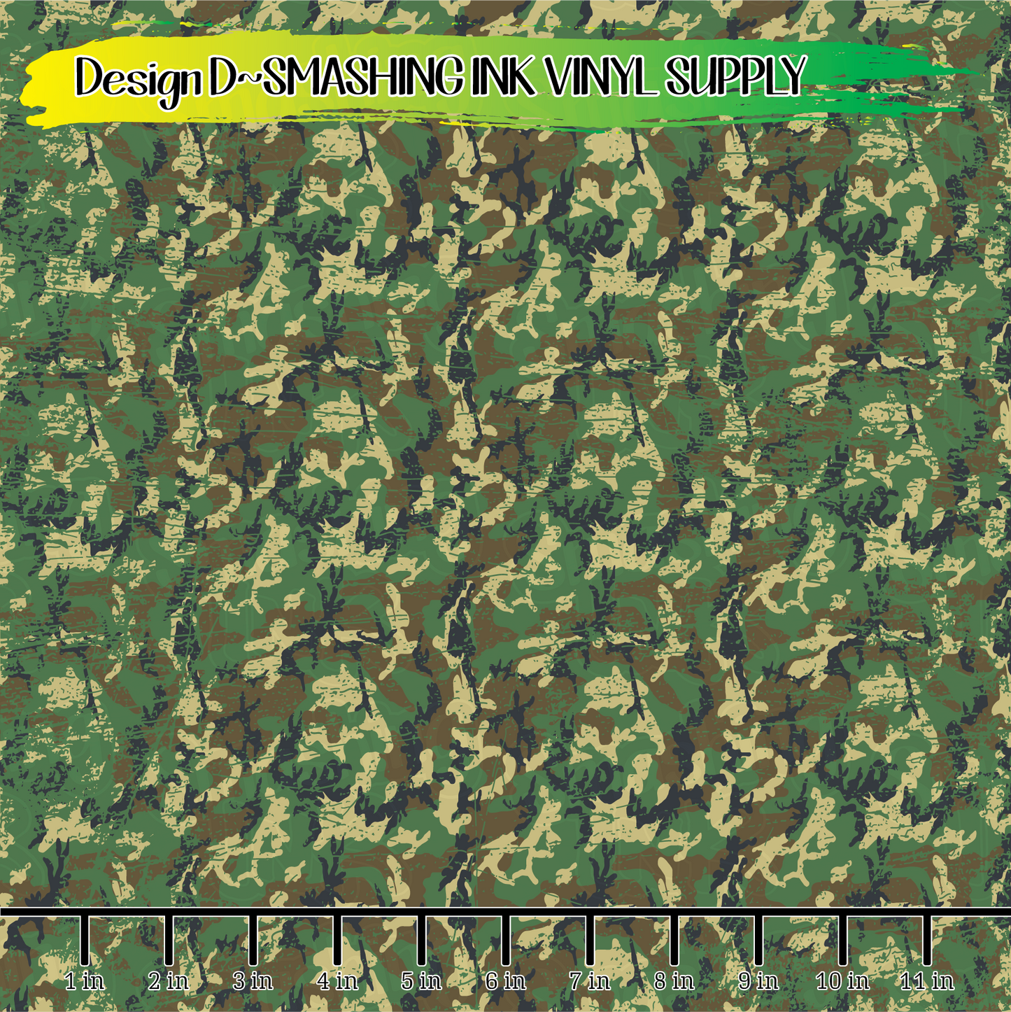Distressed Military Camo ★ Printed Vinyl Sheets | Faux Leather | Laser Safe