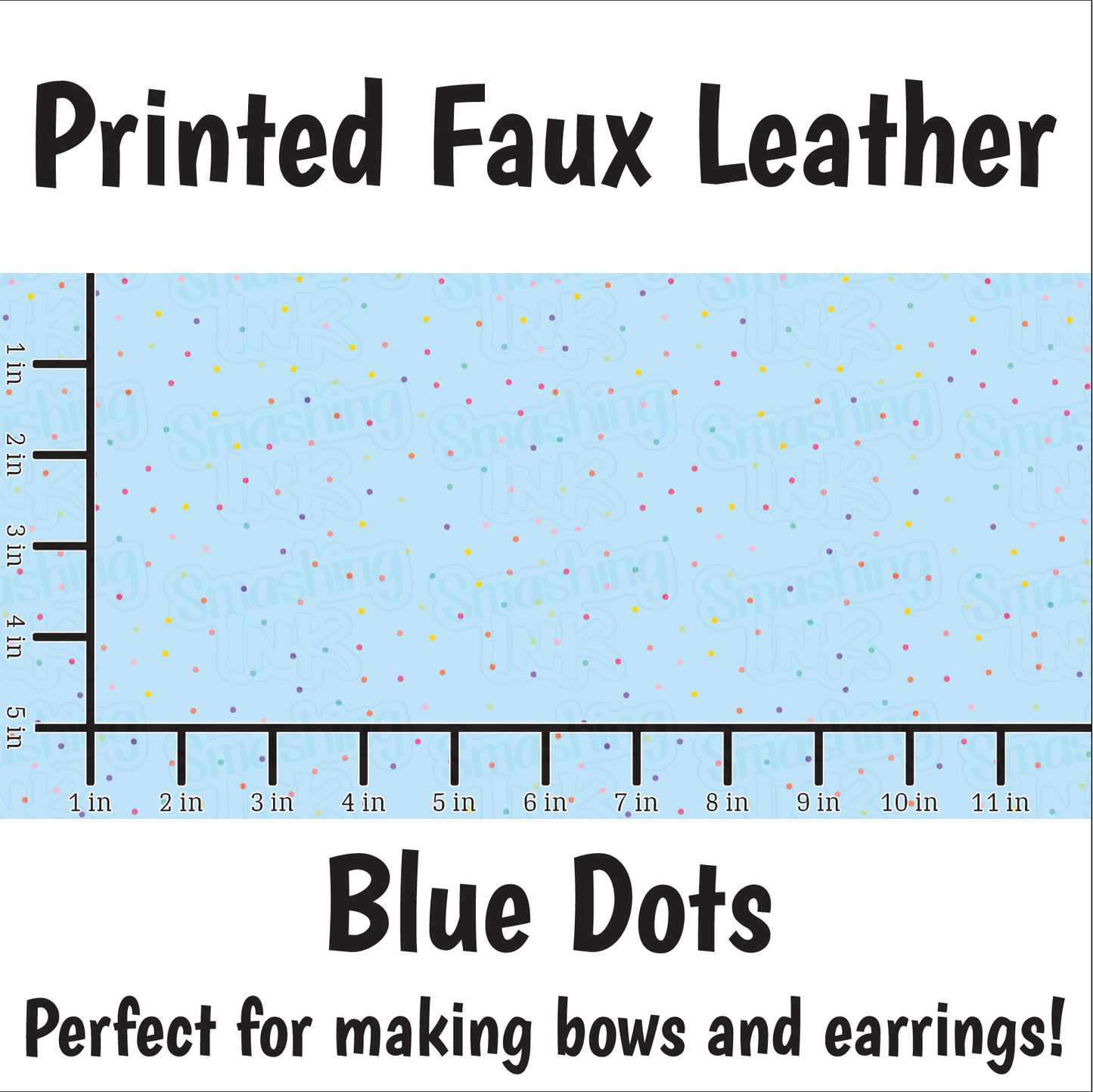 Blue Dots - Faux Leather Sheet (SHIPS IN 3 BUS DAYS)