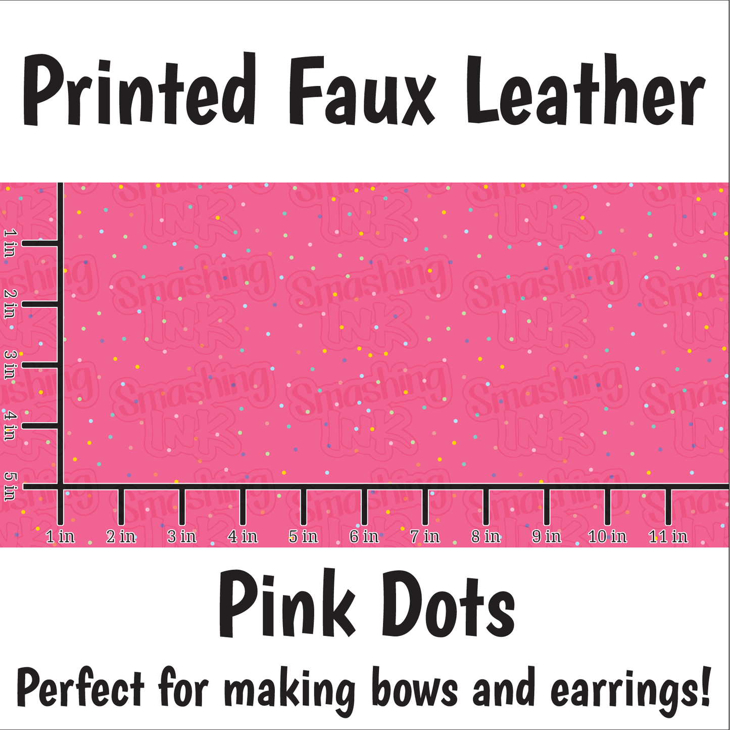 Pink Dots - Faux Leather Sheet (SHIPS IN 3 BUS DAYS)