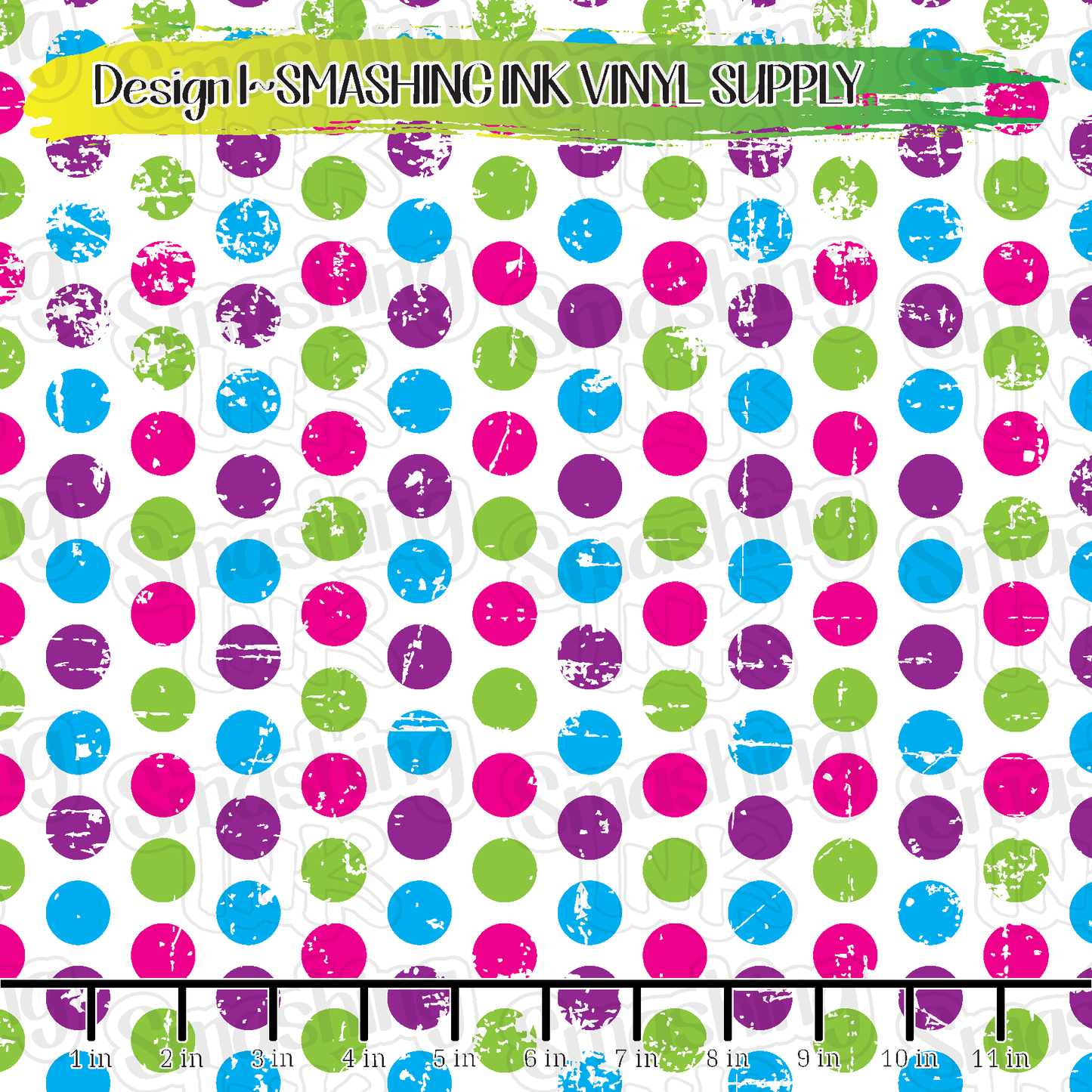 Grunge Colorful Dots ★ Printed Sheets | Faux Leather | Laser Safe