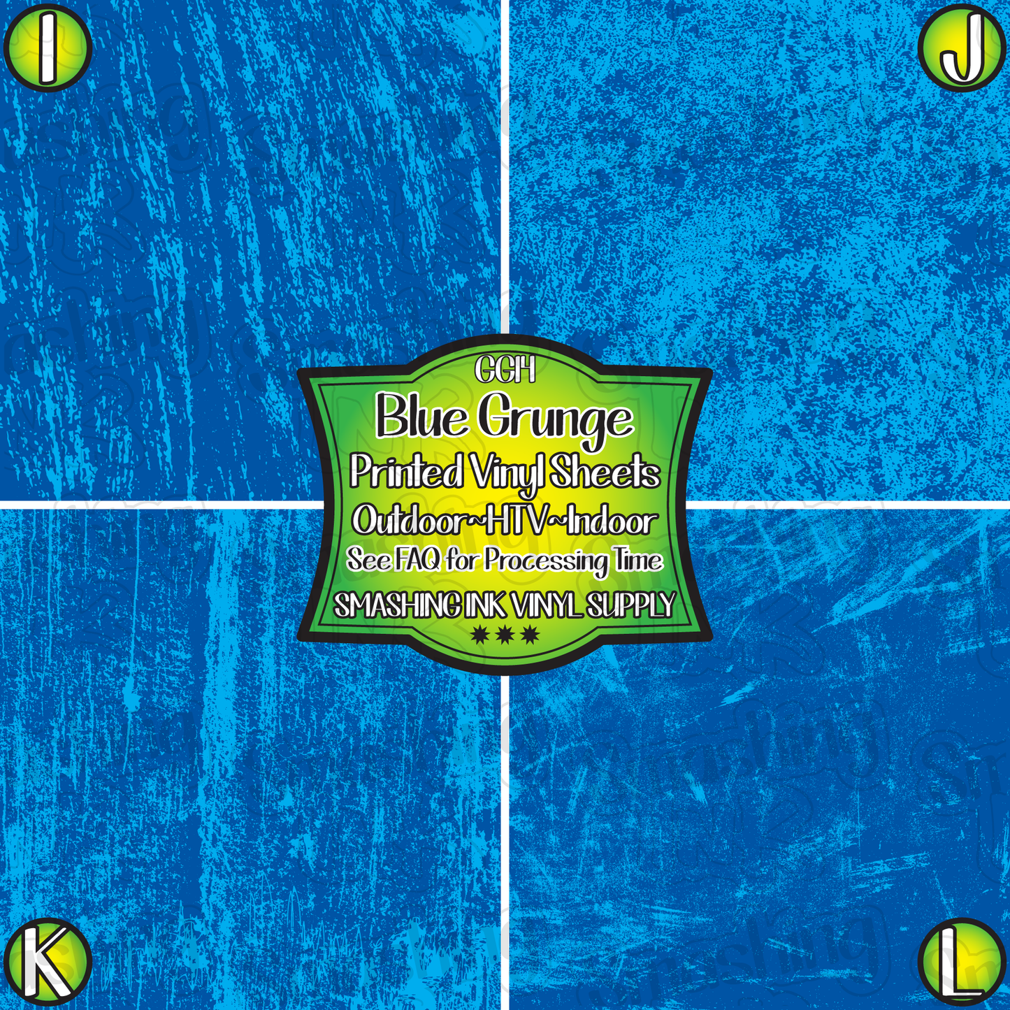 Blue Grunge ★ Printed Vinyl Sheets | Faux Leather | Laser Safe