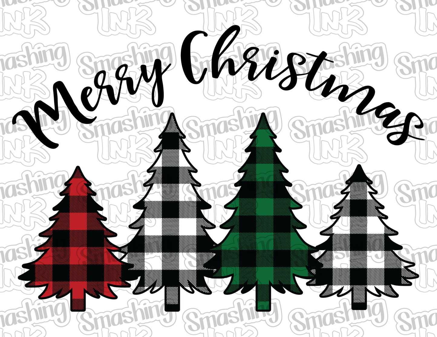 Merry Christmas Trees - Printable Graphic