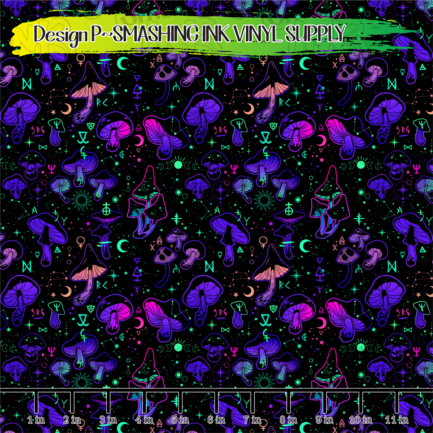 Mushroom Pattern ★ Printed Vinyl Sheets | Faux Leather | Laser Safe