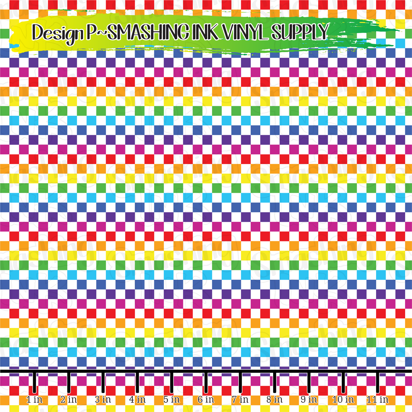 Rainbow Checkerboard ★ Printed Vinyl Sheets | Faux Leather | Laser Safe