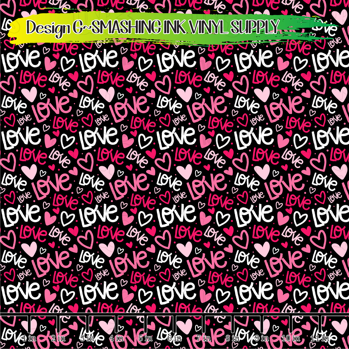 Love Pattern ★ Printed Sheets | Faux Leather | Laser Safe