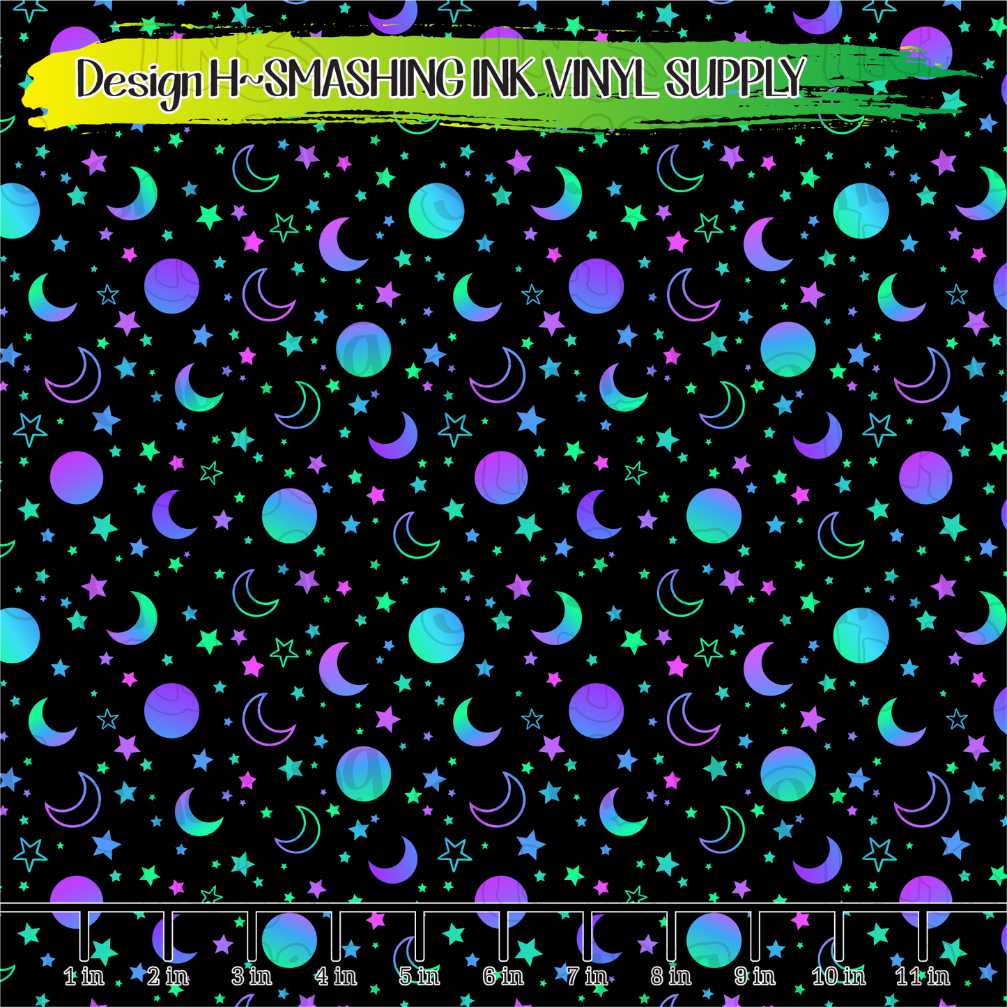 Colorful Moons ★ Printed Vinyl Sheets | Faux Leather | Laser Safe