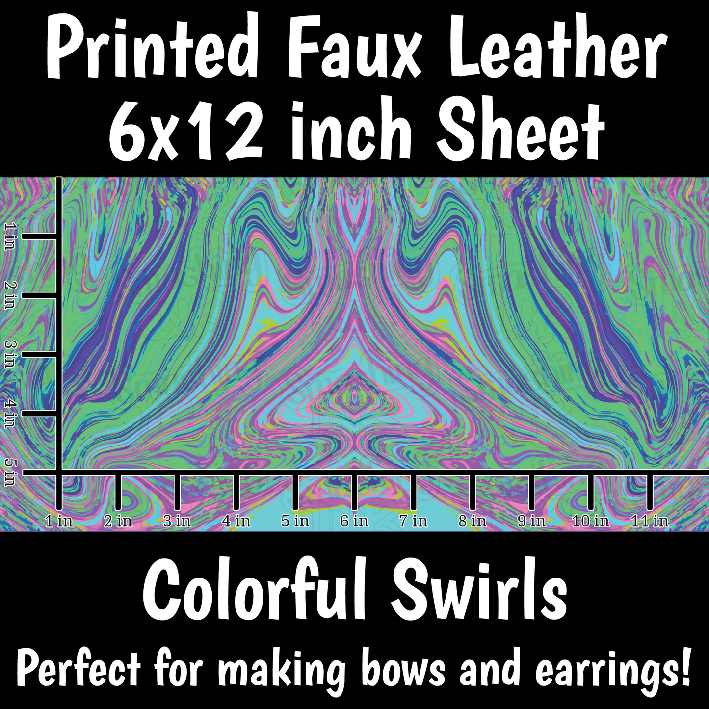 Swirls - Faux Leather Sheet (SHIPS IN 3 BUS DAYS)