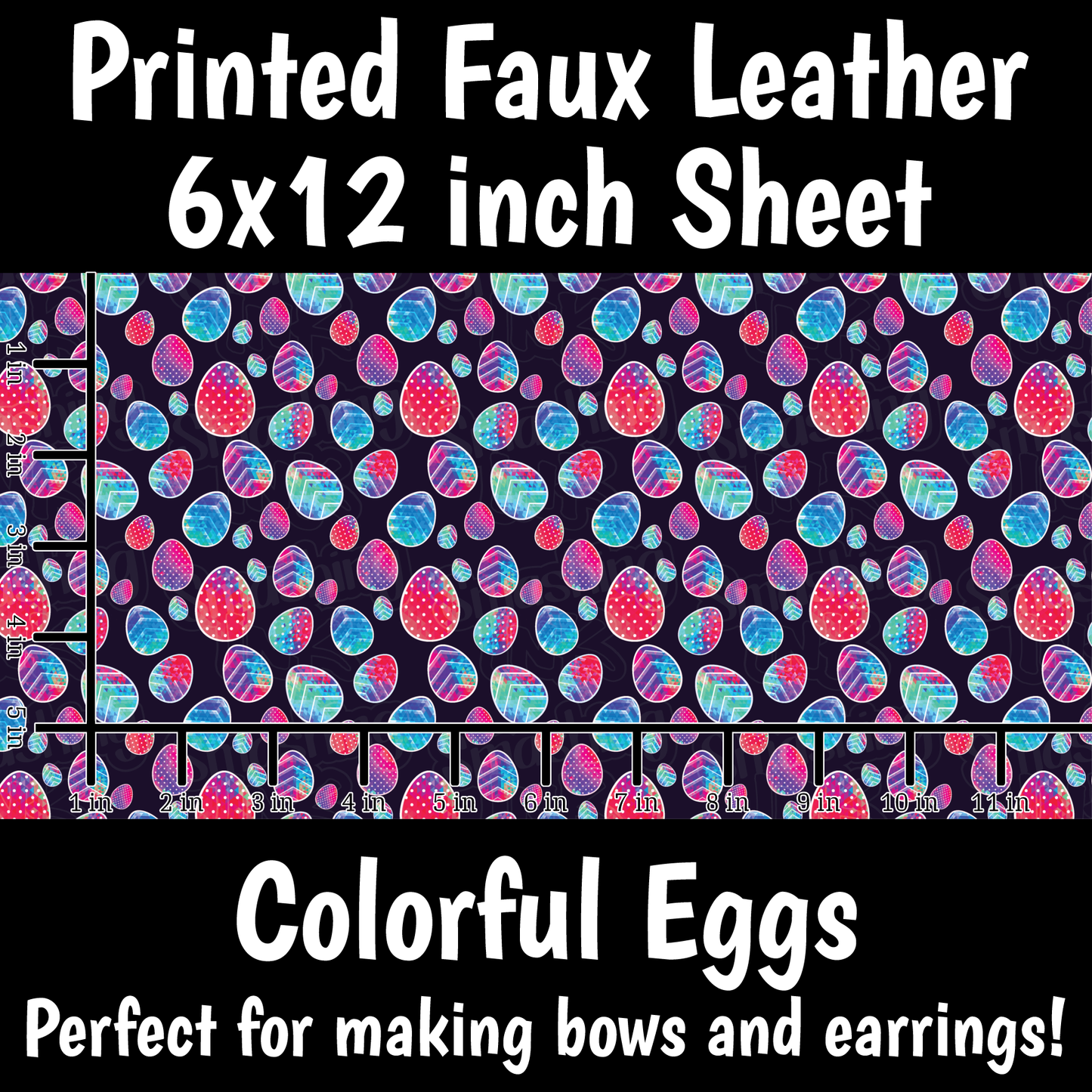 Colorful Eggs - Faux Leather Sheet (SHIPS IN 3 BUS DAYS)