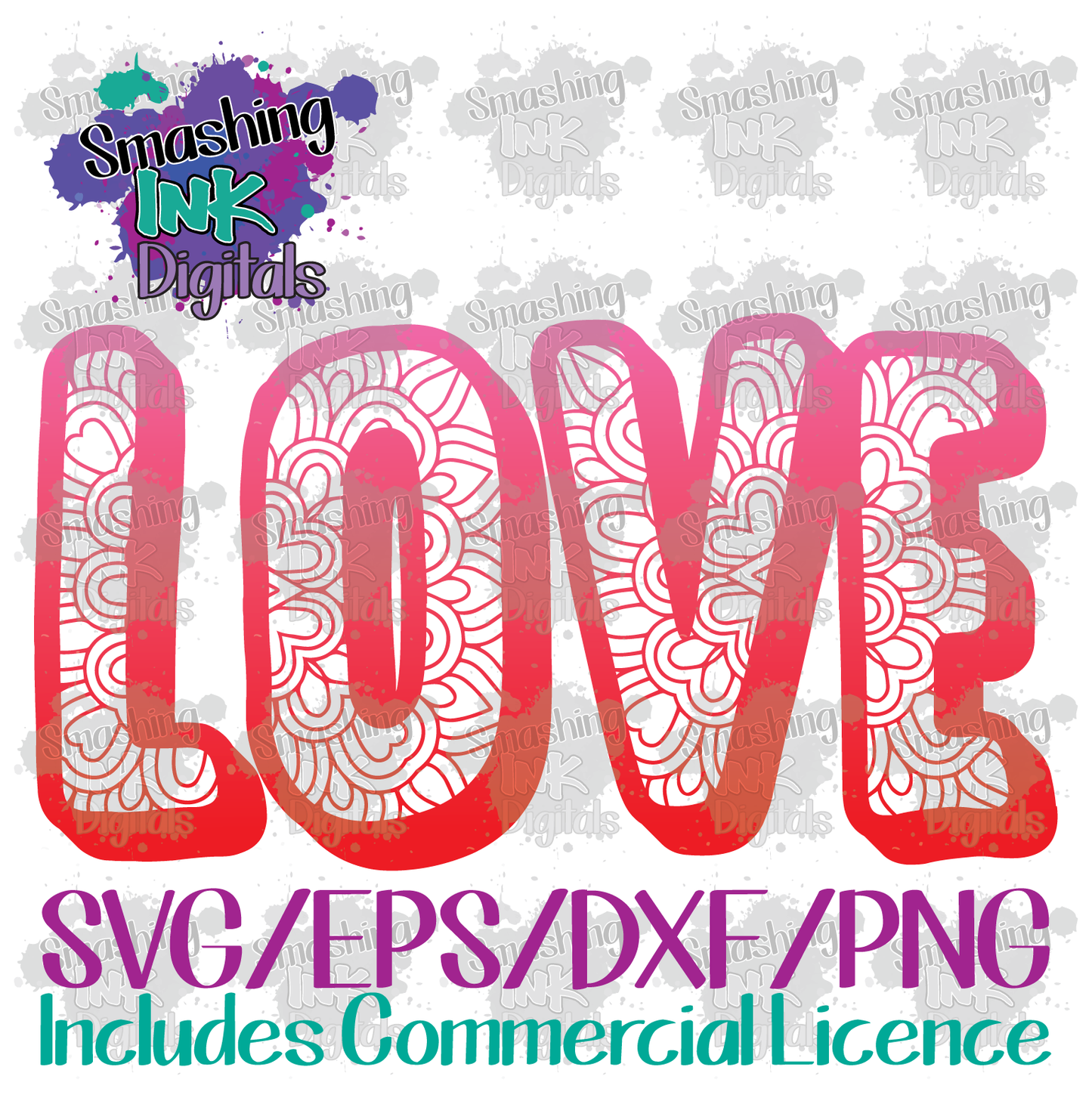 Love Mandala - SVG Cutting File