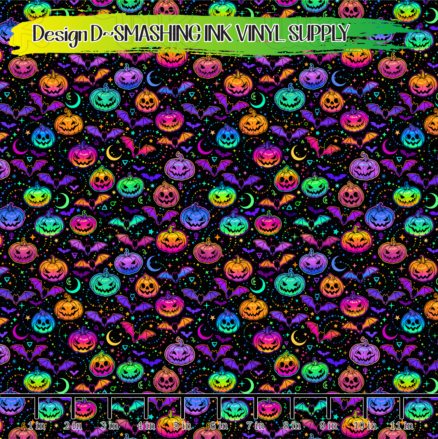 Colorful Halloween ★ Printed Vinyl Sheets | Faux Leather | Laser Safe