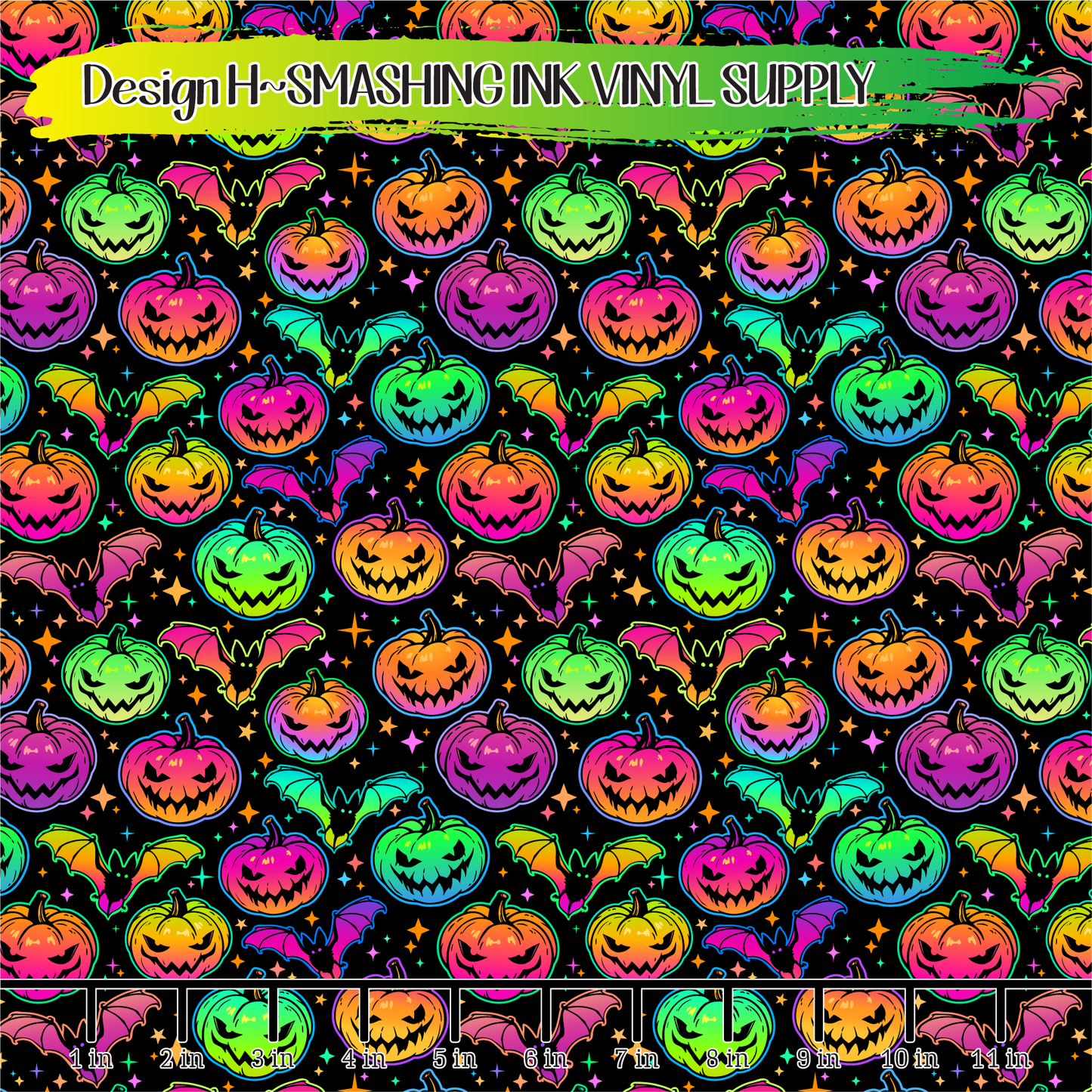Rainbow Halloween ★ Printed Vinyl Sheets | Faux Leather | Laser Safe