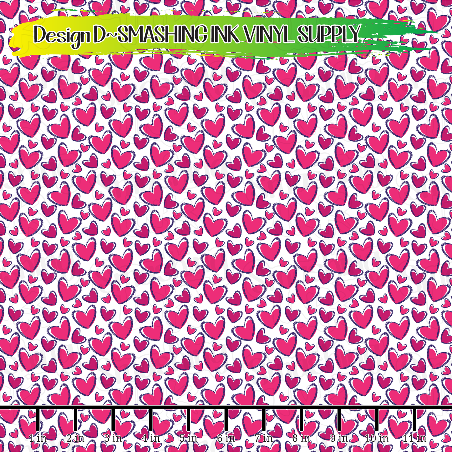 Pink Purple Hearts ★ Printed Vinyl Sheets | Faux Leather | Laser Safe