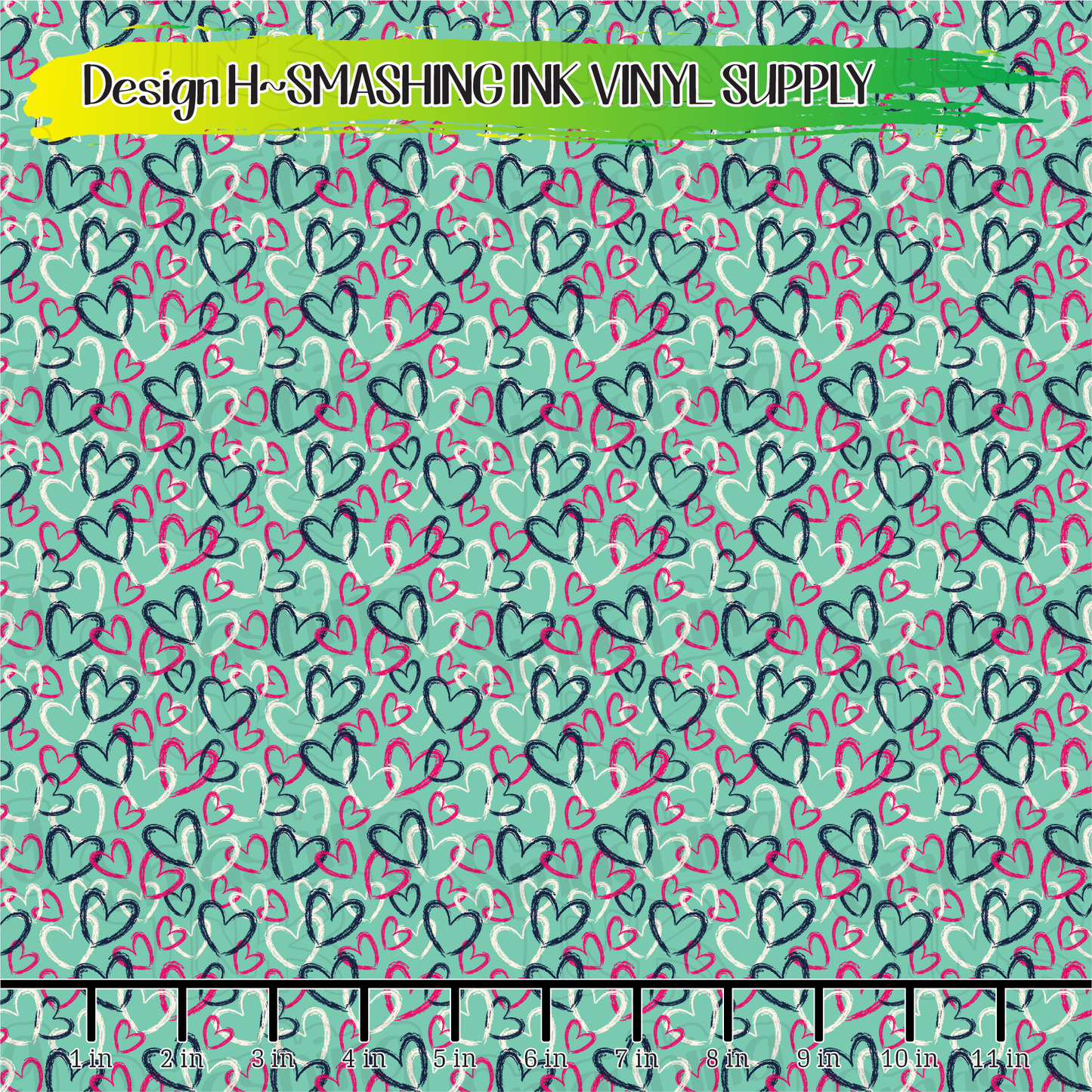 Colored Hearts ★ Printed Vinyl Sheets | Faux Leather | Laser Safe