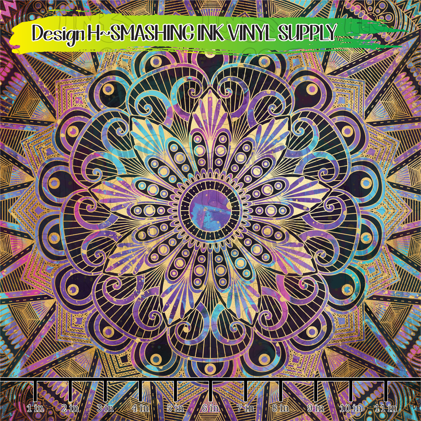 Colorful Mandala ★ Printed Vinyl Sheets | Faux Leather | Laser Safe