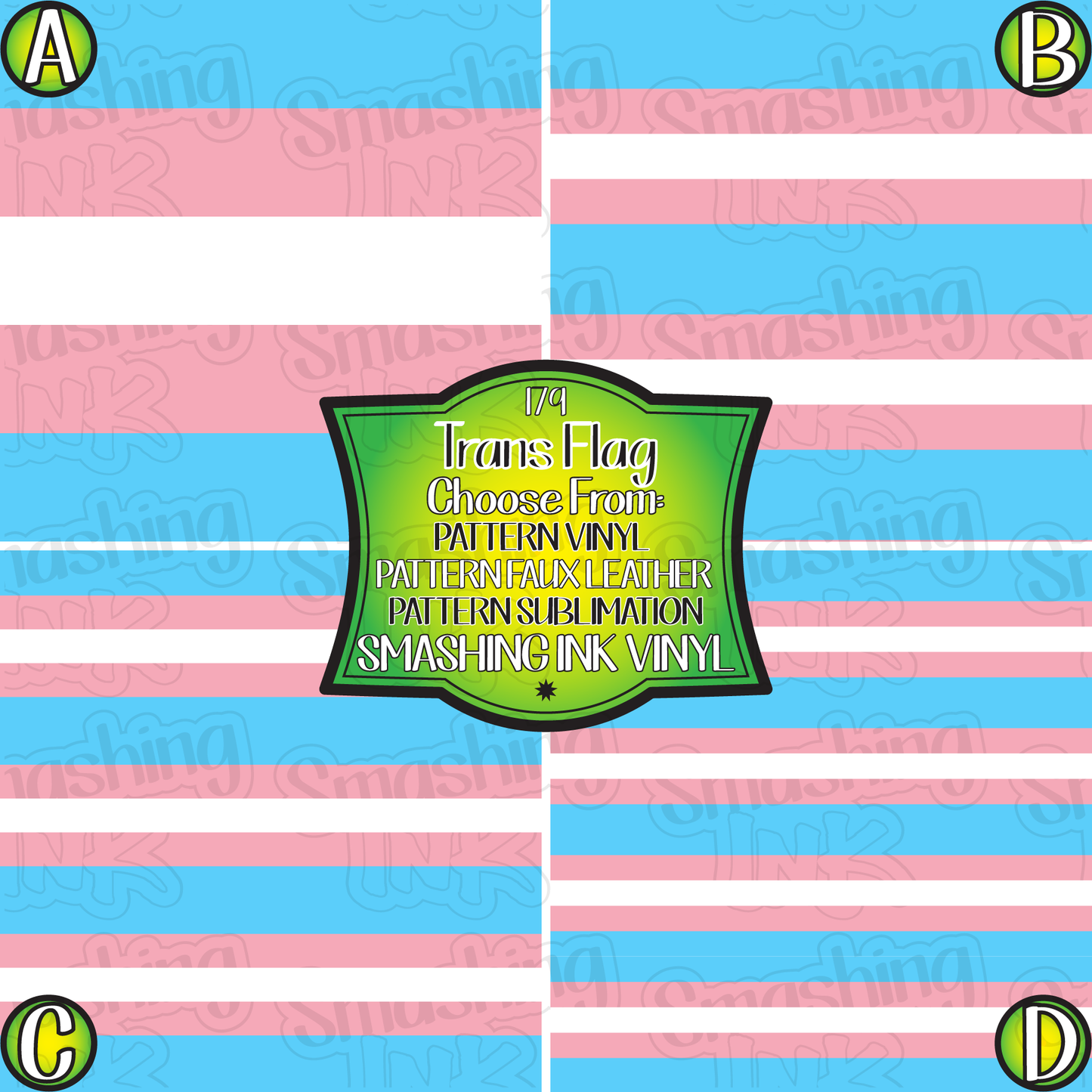 Trans Flag ★ Printed Vinyl Sheets | Faux Leather | Laser Safe