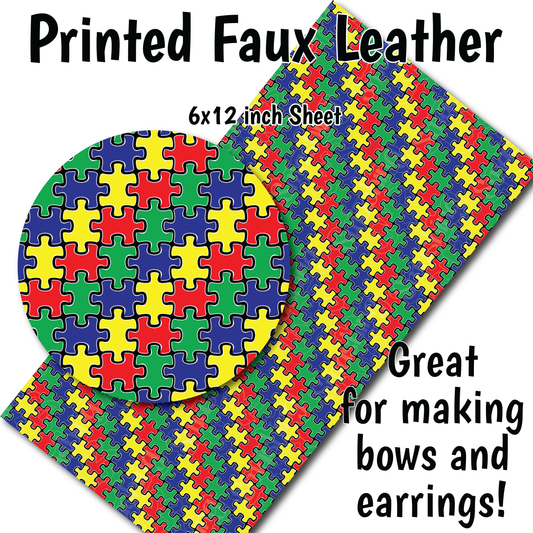Puzzle Pieces - Faux Leather Sheet (SHIPS IN 3 BUS DAYS)