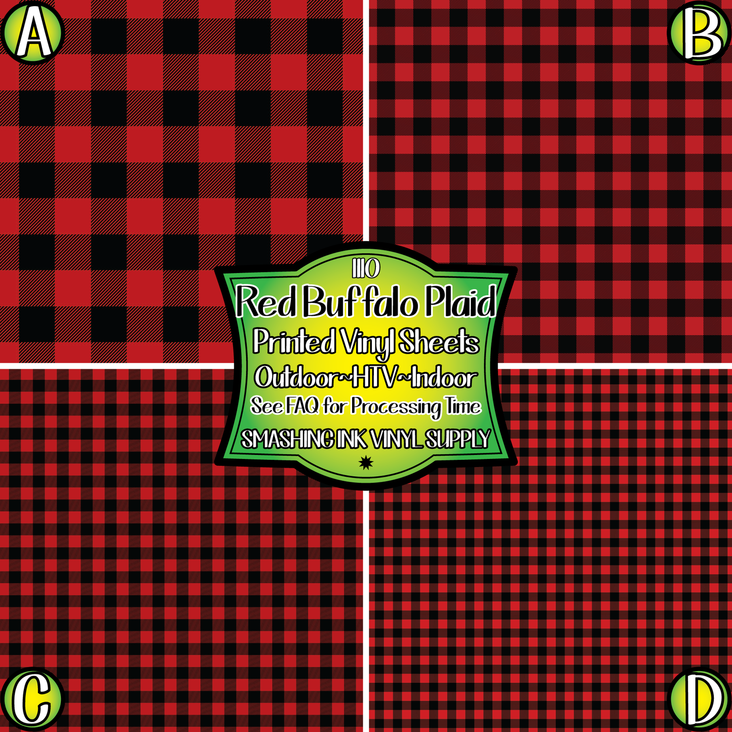 Red Buffalo Plaid ★ Printed Vinyl Sheets | Faux Leather | Laser Safe