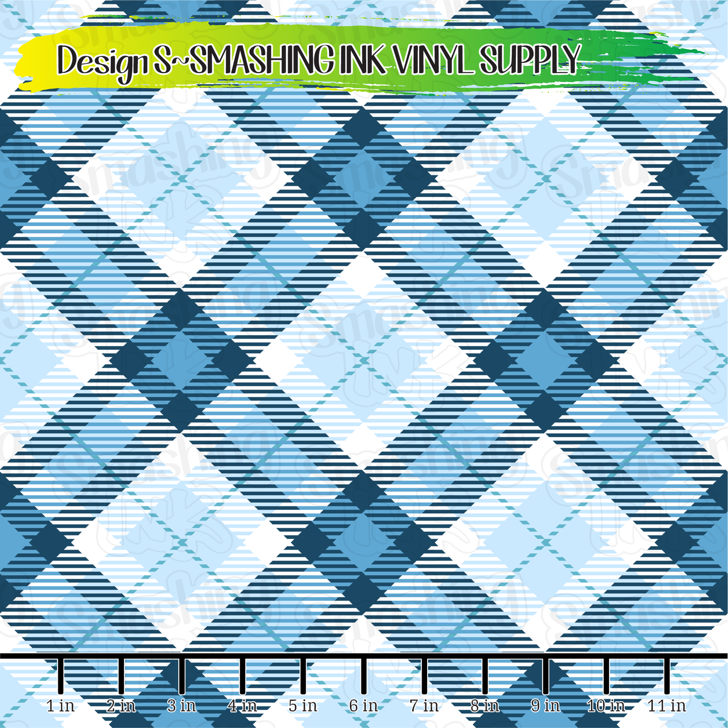 Blue Plaid ★ Pattern Vinyl | Faux Leather | Sublimation (TAT 3 BUS DAYS)