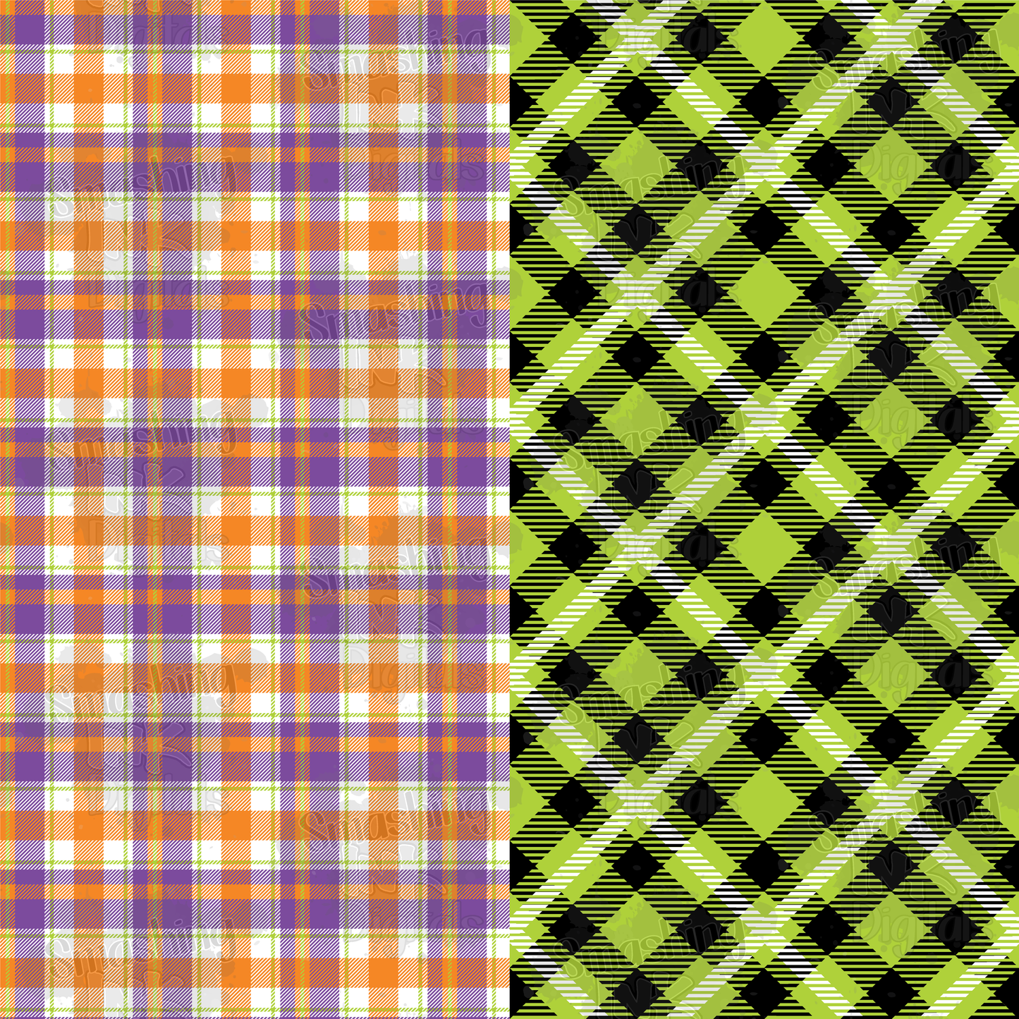 Halloween Plaid - Digital Paper