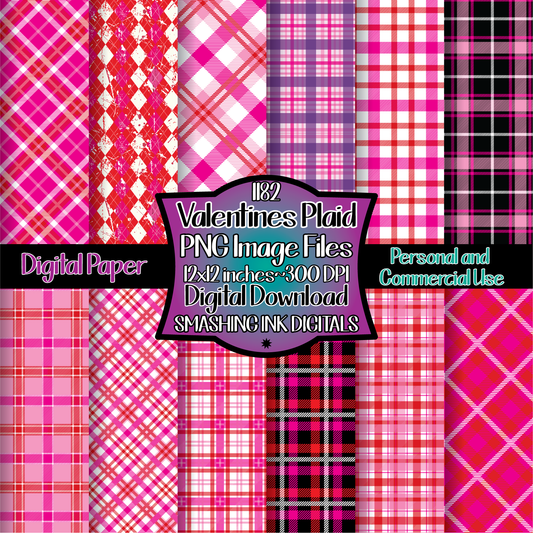 Valentine's Plaid - Digital Paper