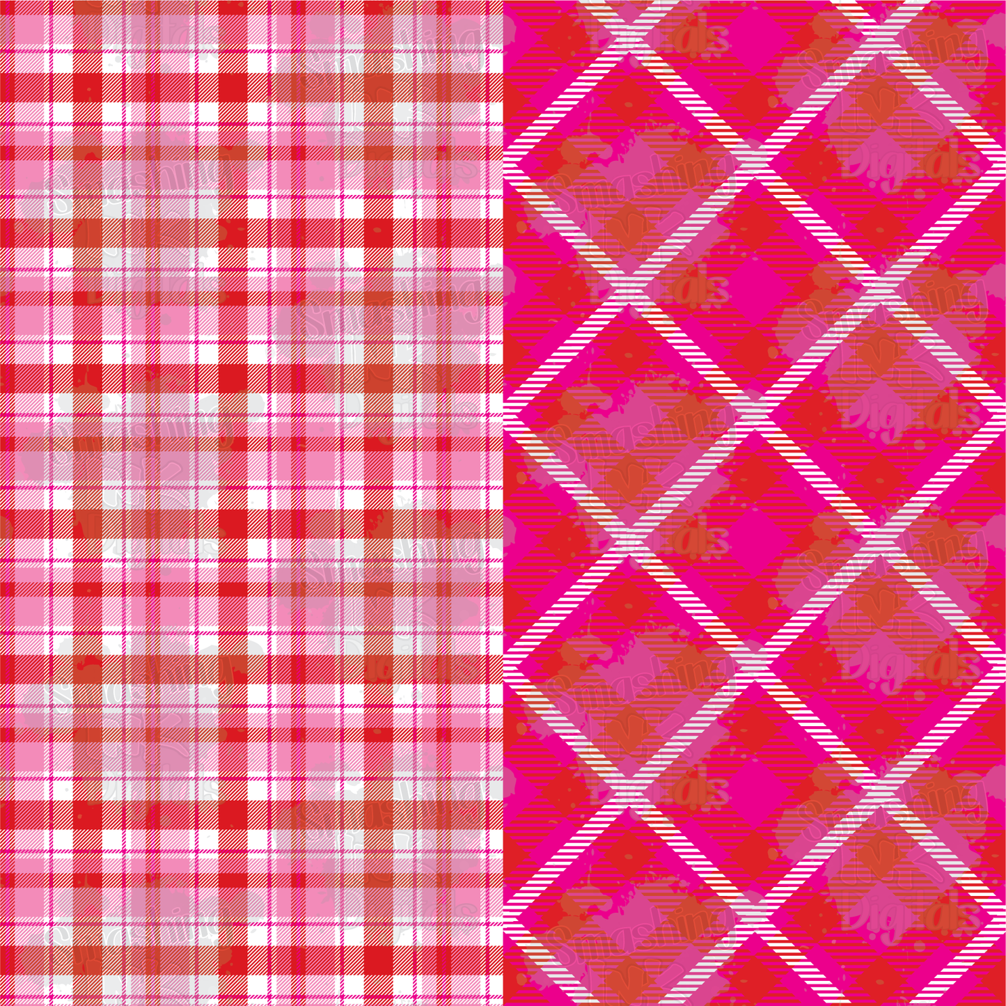 Valentine's Plaid - Digital Paper