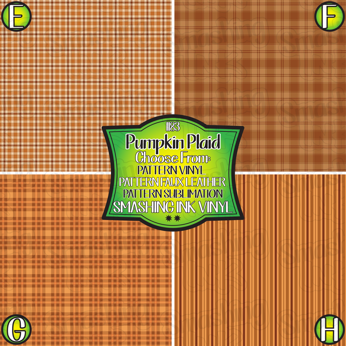 Pumpkin Plaid ★ Printed Vinyl Sheets | Faux Leather | Laser Safe