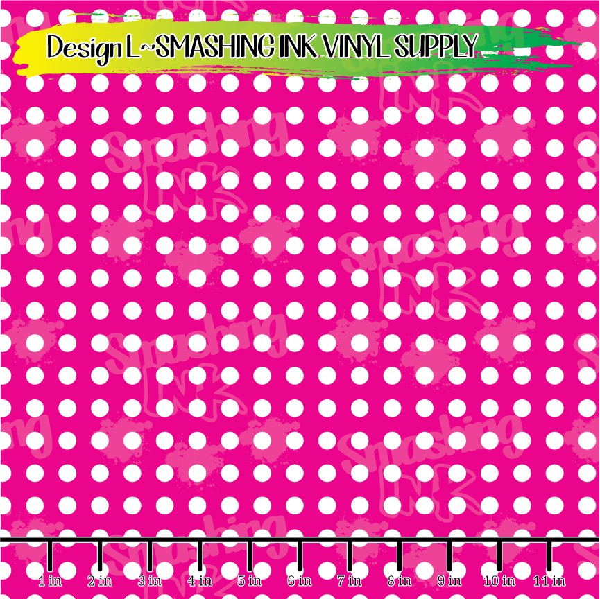 Pink White Dots ★ Printed Vinyl Sheets | Faux Leather | Laser Safe