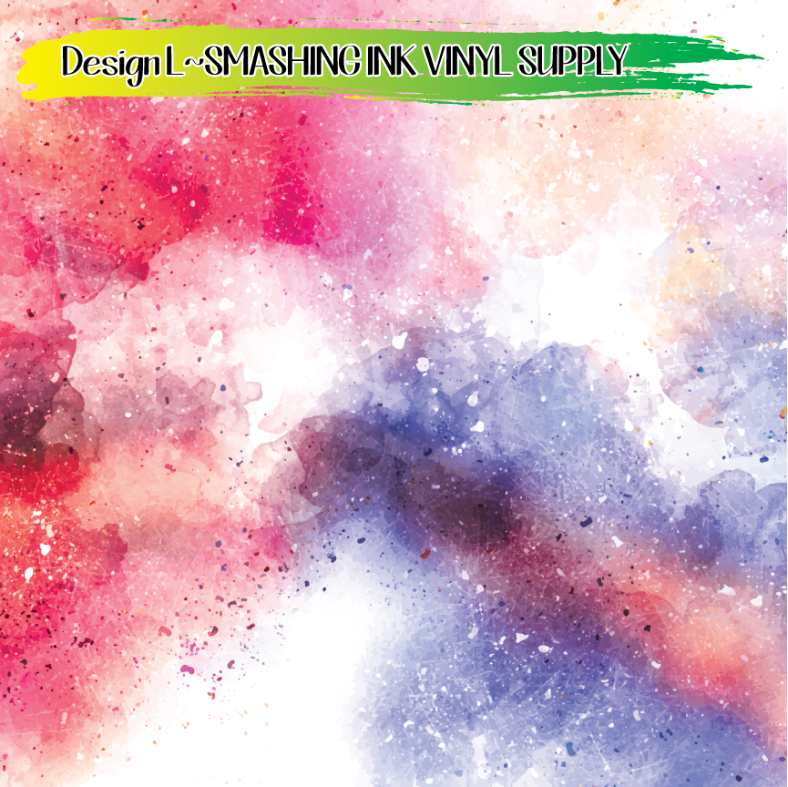 Watercolor Grunge ★ Printed Vinyl Sheets | Faux Leather | Laser Safe