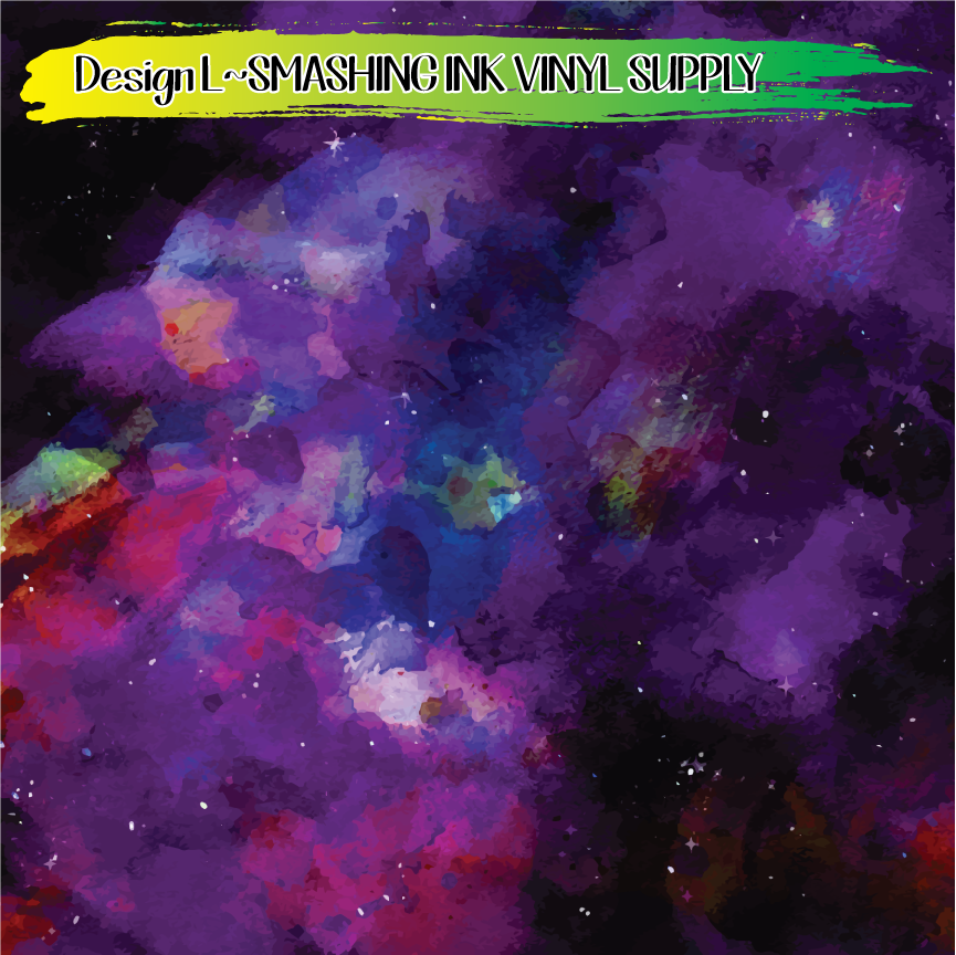 Purple Space ★ Printed Vinyl Sheets | Faux Leather | Laser Safe