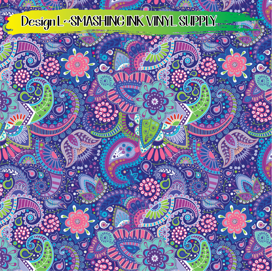 Colorful Paisley ★ Printed Vinyl Sheets | Faux Leather | Laser Safe