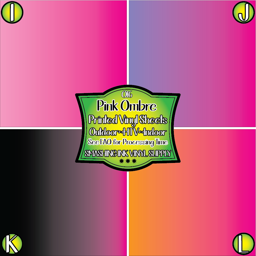 Pink Ombre ★ Printed Vinyl Sheets | Faux Leather | Laser Safe