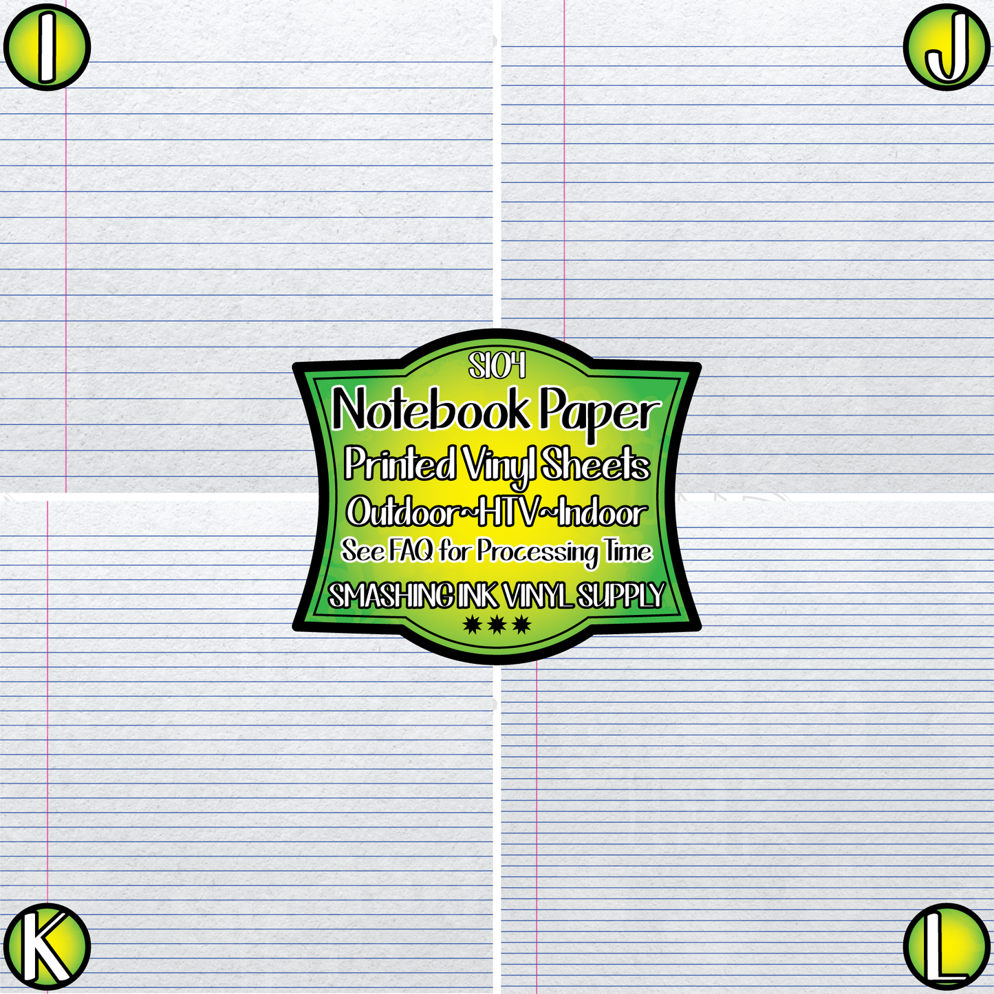 Notebook Paper ★ Printed Vinyl Sheets | Faux Leather | Laser Safe