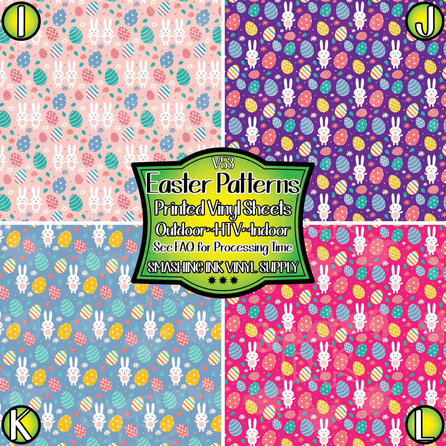 Easter Pattern ★ Printed Vinyl Sheets | Faux Leather | Laser Safe