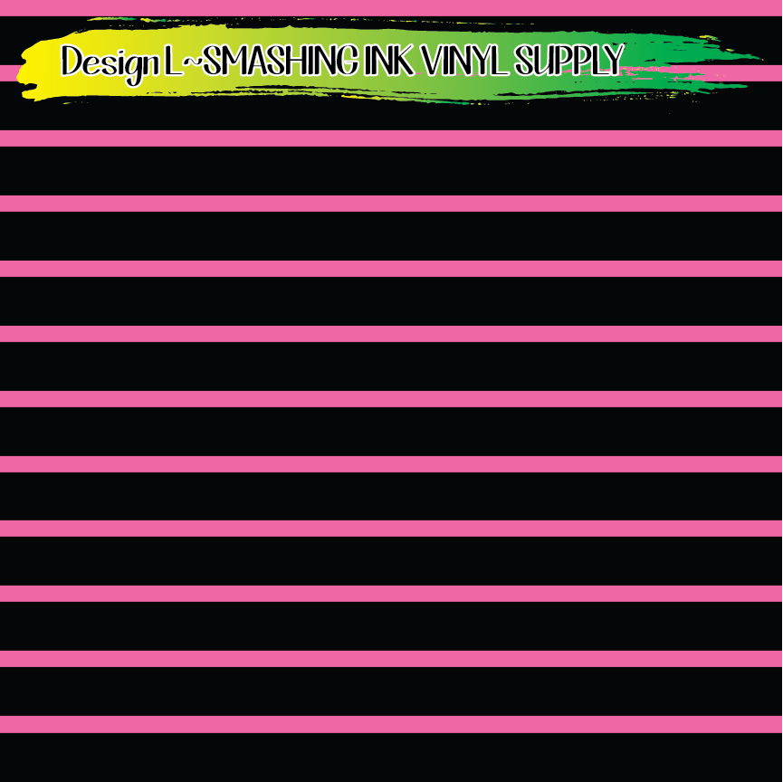 PINK BLACK STRIPES ★ Printed Vinyl Sheets | Faux Leather | Laser Safe