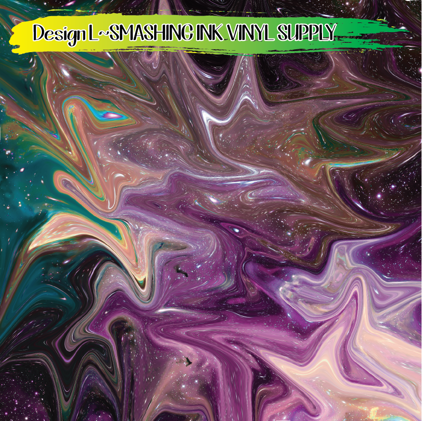 Multicolor Swirls ★ Printed Vinyl Sheets | Faux Leather | Laser Safe