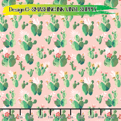 Pink Cactus ★ Pattern Vinyl | Faux Leather | Sublimation (TAT 3 BUS DAYS)