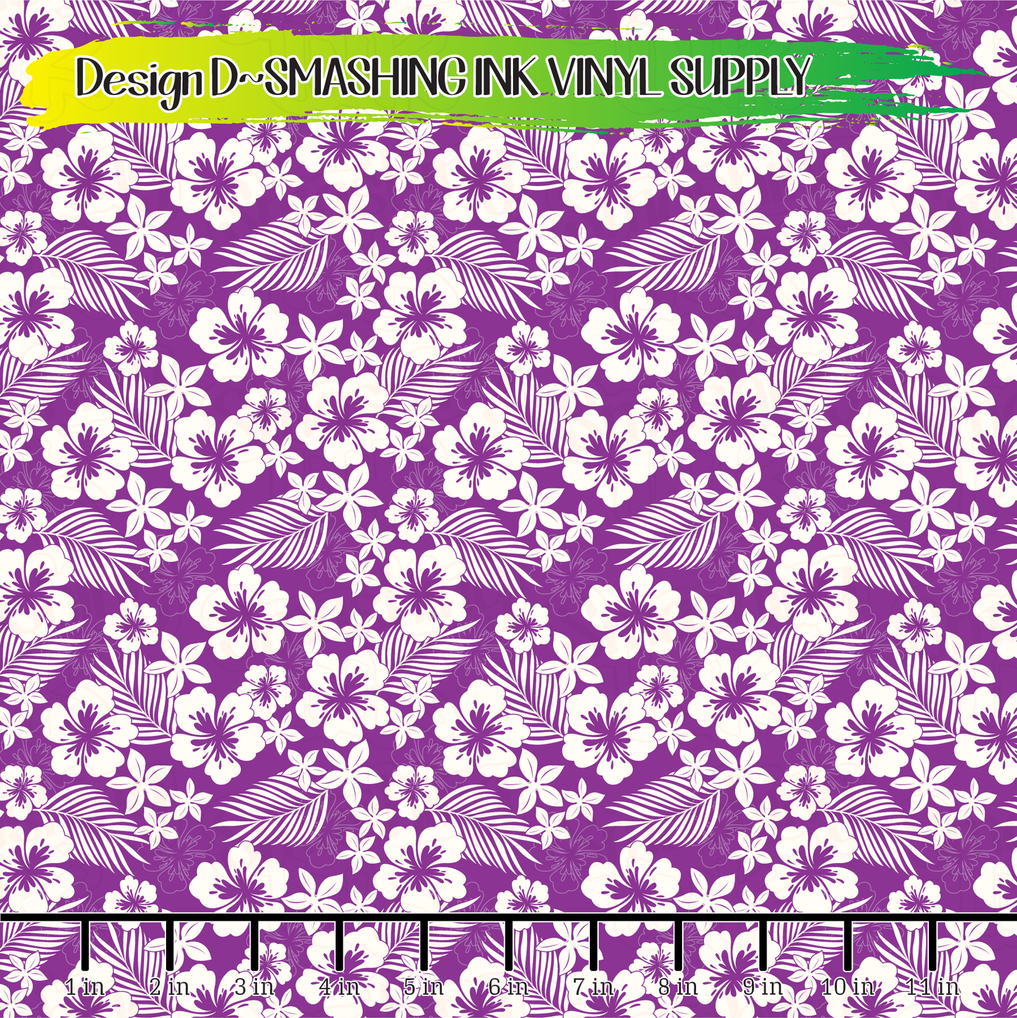 Purple Hibiscus ★ Printed Vinyl Sheets | Faux Leather | Laser Safe