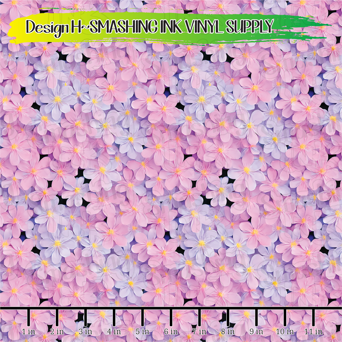 Purple Pink Flowers ★ Printed Vinyl Sheets | Faux Leather | Laser Safe