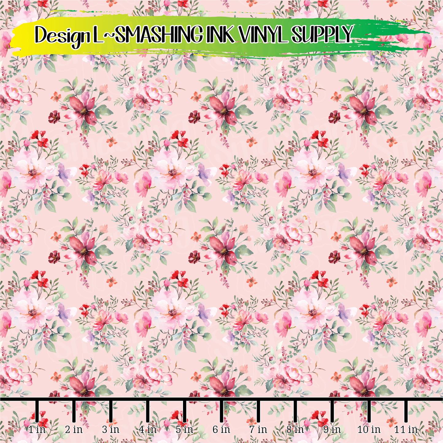 PINK FLORAL WATERCOLOR ★ Printed Vinyl Sheets | Faux Leather | Laser Safe