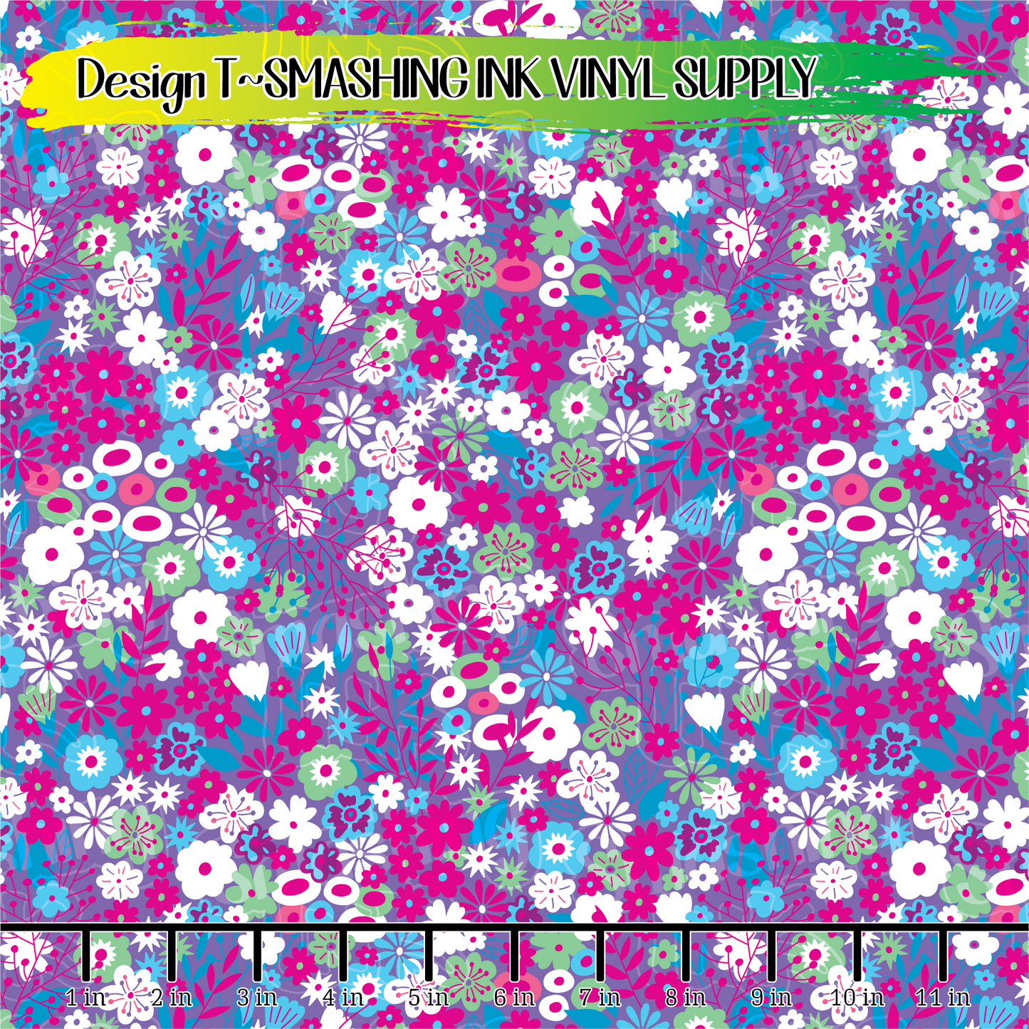 Small Scale Flowers ★ Printed Vinyl Sheets | Faux Leather | Laser Safe