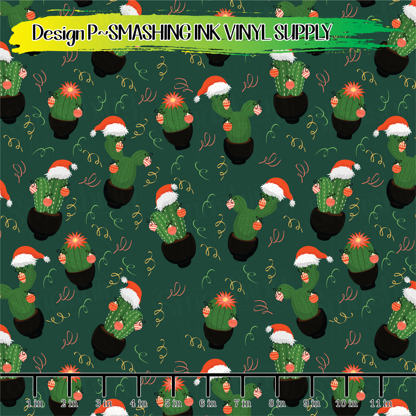 CACTUS CHRISTMAS ★ Printed Vinyl Sheets | Faux Leather | Laser Safe