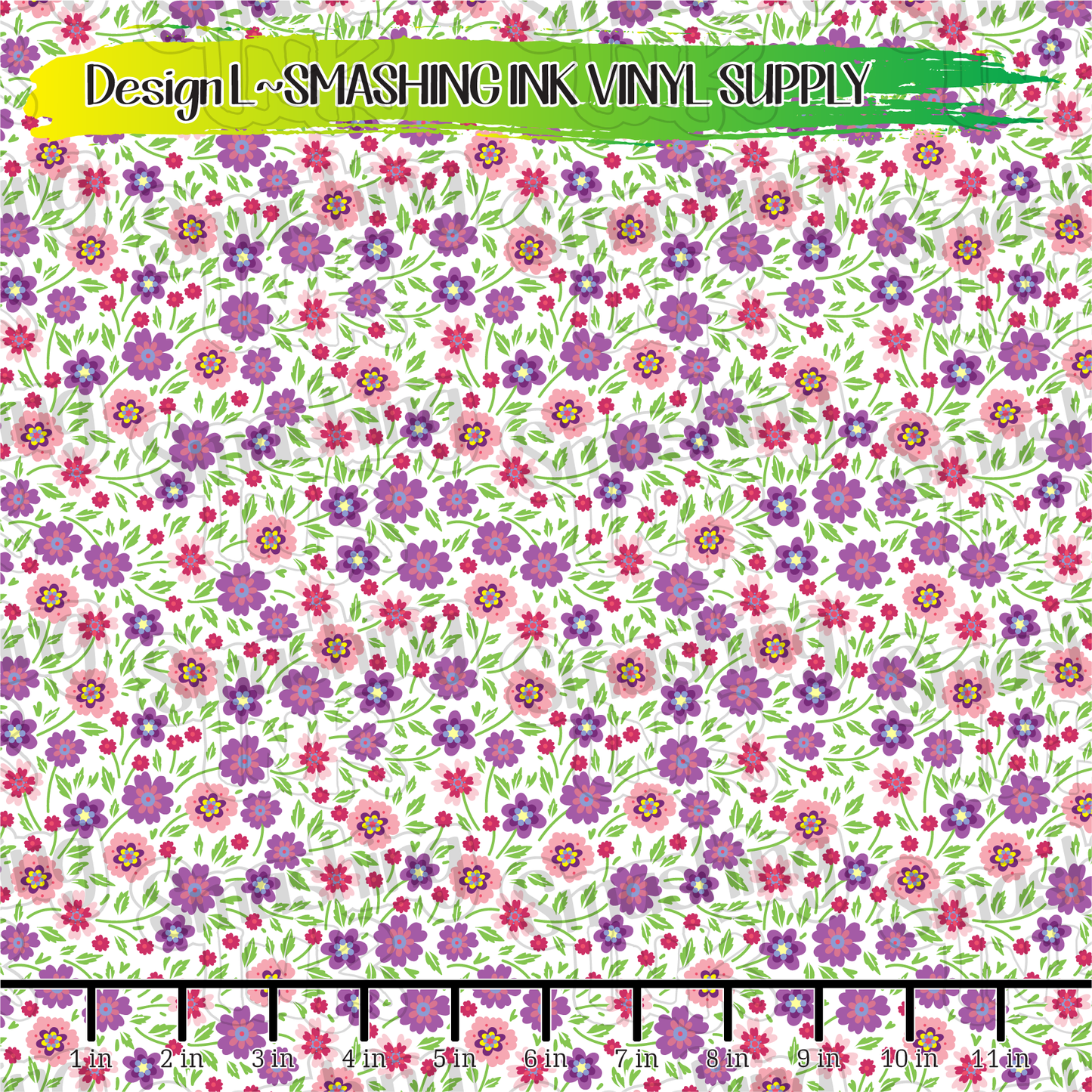 Pink Purple Floral ★ Printed Vinyl Sheets | Faux Leather | Laser Safe