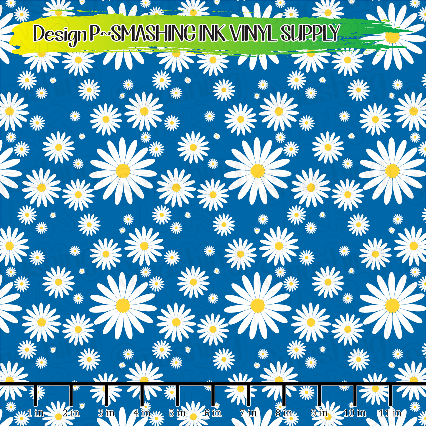 Blue Daisies ★ Printed Vinyl Sheets | Faux Leather | Laser Safe
